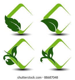 Vector natural symbols with leaf