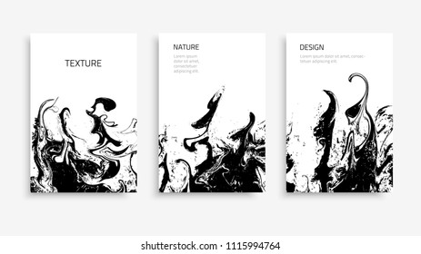 Vector natural texture. Modern design. Grunge layout with curled linear texture . Banner set with the flowing lines.