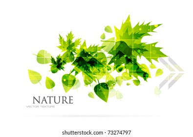 Vector nature background. Abstract fly leaves background