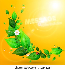 vector nature background. Abstract fly leaves summer background