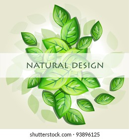 vector nature background with green leaves