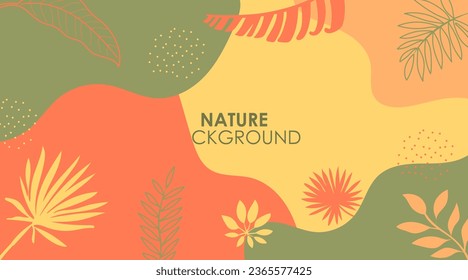 Vector Nature Background With Leaf Ornament
