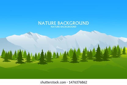 vector nature background with mountain landscape 