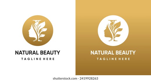 Vector nature beauty logo template with letter I concept premium vector