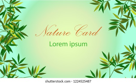 Vector of nature card with Side leaves and empty space in the center.