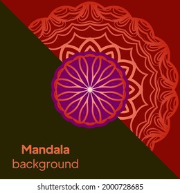 Vector nature decor for your design with abstract mandala ornament. Vector round mandala in childish style. Ornamental doodle background.