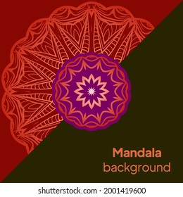 Vector nature decor for your design with abstract mandala ornament. Vector round mandala in childish style. Ornamental doodle background.