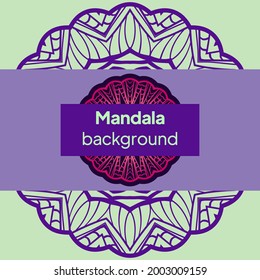 Vector nature decor for your design with abstract mandala ornament. Vector round mandala in childish style. Ornamental doodle background.