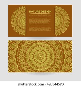 Vector nature decor for your design with abstract ornament. Vector round mandala in childish style. Ornamental doodle background.