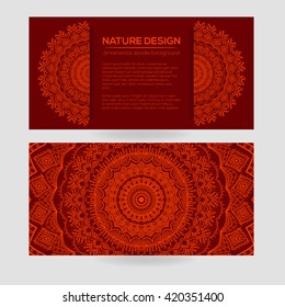 Vector nature decor for your design with abstract ornament. Vector round mandala in childish style. Ornamental doodle background.