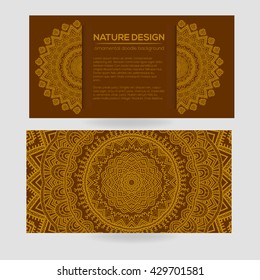 Vector nature decor for your design with abstract ornament. Vector round mandala in childish style. 