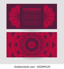 Vector nature decor for your design with abstract ornament. Vector round mandala in childish style. Ornamental doodle background.