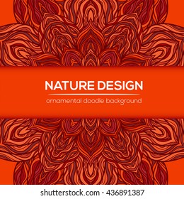 Vector nature decor for your design with abstract ornament. Vector round mandala in childish style. Ornamental doodle background.