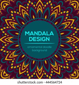Vektorillustration Naturdekor für Ihr Design mit abstraktem Dekor. Vektorillustration rund um Mandala im kindischen Stil. Zierdoodle-Hintergrund.