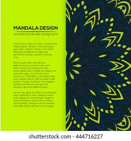 Vector nature decor for your design with abstract ornament. Vector round mandala in childish style. Ornamental doodle background.