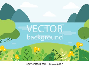 Vector Nature ECO background in the forest and park in the flat style