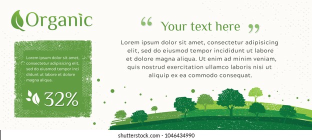 Vector of nature, ecology, organic, environment banners. Web banner of Clean green environment with grunge style