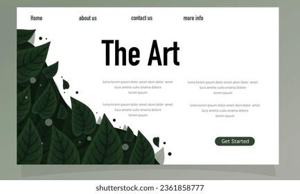 Vector nature foliage plants for background and landing page design