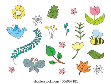 Vector nature freehand drawing