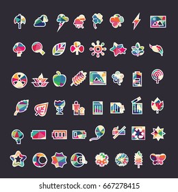 vector of nature icon set