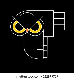 vector nature illustration bird art design graphic animal style silhouette drawing owl wings