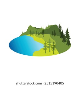 Vector nature illustration in circle shape