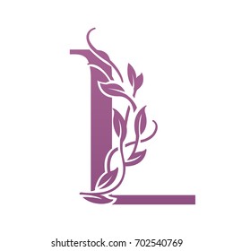 Vector Nature Leaf Letter L Logo 