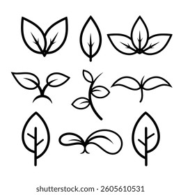 Vector Nature Line Art Icon Set modern holiday