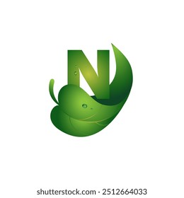 Logótipo da natureza vetorial com folha verde