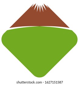 Vector nature logo. Logo template layout of grass and mountain for business, identity, brand design.