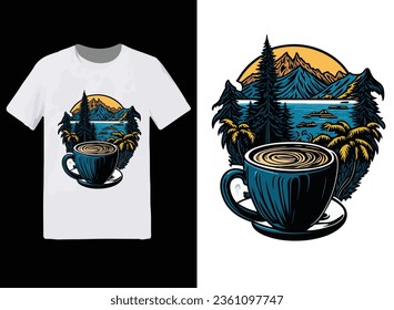 Vector nature mountain t shirt design