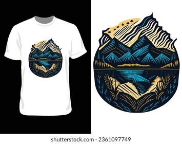 Vector nature mountain t shirt design