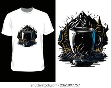 Vector nature mountain t shirt design