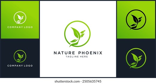 Vector of nature phoenix logo and icon design template, can be used in various media easily, editable