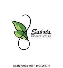 vector nature s letter logo design with colorful green leaves in s shape flat modern minimalist professional logo concept clip art with black stroke