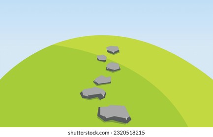 vector nature scene with stones and sky