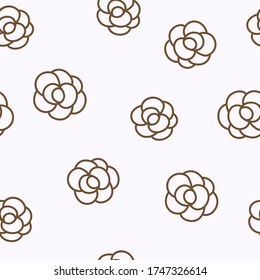 Vector nature seamless pattern with  abstract line's flowers in hand drawn style. Floral texture for fabric design in hand-drawn style.
