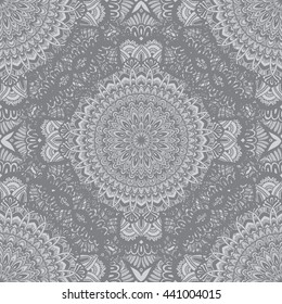 Vector nature seamless pattern with abstract ornament. 