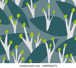 Vector nature seamless pattern with floral elements.
