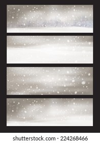 Vector nature snowfall banners.