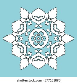Vector Nature Snowflake Mandala. Decoration Element for use in graphic design.  