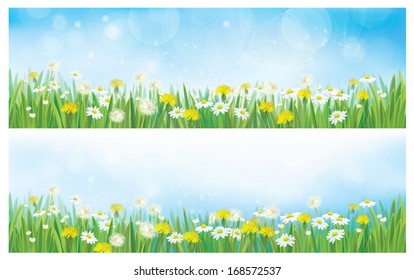 Vector nature  spring backgrounds. 