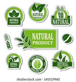 Vector nature stickers for natural product