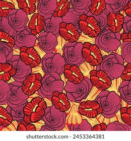 Vector nature themed illustration seamless repeat pattern  digital artwork
