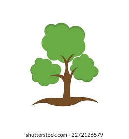 Vector nature tree white background