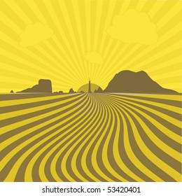 vector nature yellow rays background