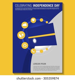 Vector Nauru Independence Day Flyer template. Creative Brochure Title Page. National Day Leaflet design element. vector illustration