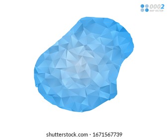 Vector Nauru map blue polygon triangle mosaic with white background. style gradient.