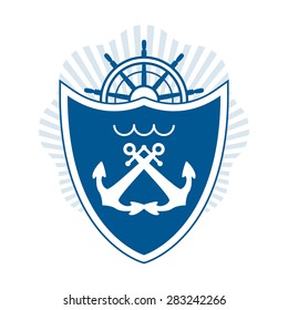 vector nautical label. vintage logo, icon and design element.