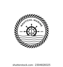 Vector nautical retro logo or label template